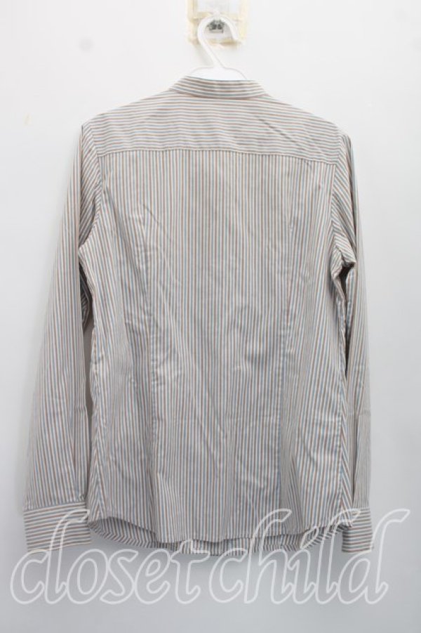 画像2: ヴィヴィアンウエストウッド 中古 / ハートビブシャツ 2（9号相当） 茶ｘ青  H-26-10-04-018-bl-OD-ZH (2)