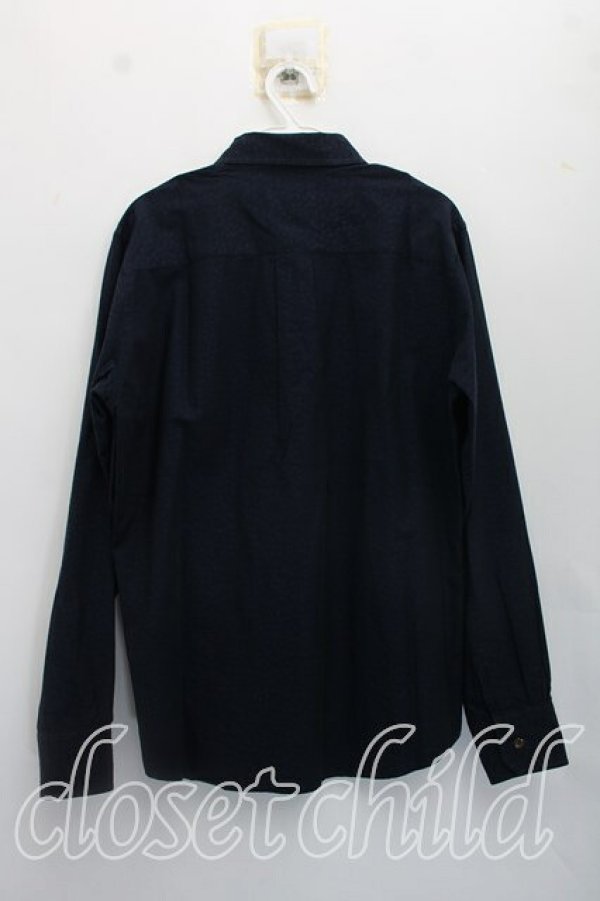画像2: ヴィヴィアンウエストウッド MAN 中古 / オーブ刺繍小花柄シャツ 46（メンズM相当） 紺  H-26-10-11-024-bl-OD-ZH (2)