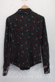 画像2: ヴィヴィアンウエストウッド 中古 / ハート総柄タイフロントシャツ 2（9号相当） 黒  H-26-10-11-032-bl-OD-ZH (2)