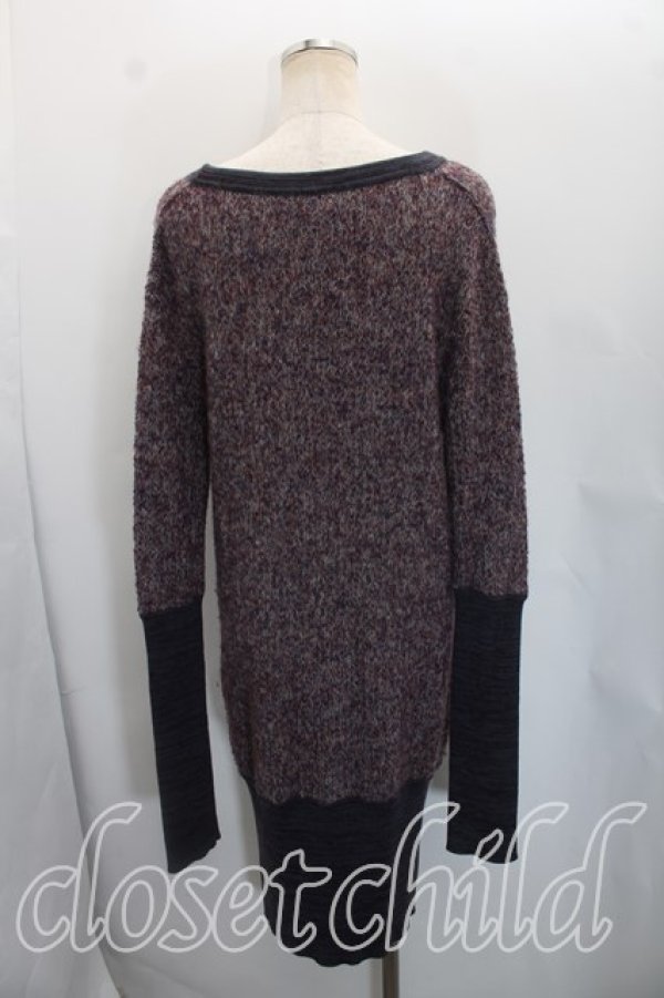 画像2: ヴィヴィアンウエストウッド 中古 / ギャザーカラーニットワンピ 2（9号相当） 紫  H-26-10-11-004-op-OD-ZH (2)