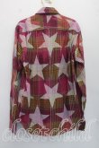 画像2: ヴィヴィアンウエストウッド MAN 中古 / スター柄シャツ I(7号相当） 紫ｘカーキ  H-26-10-11-034-bl-OD-ZH (2)
