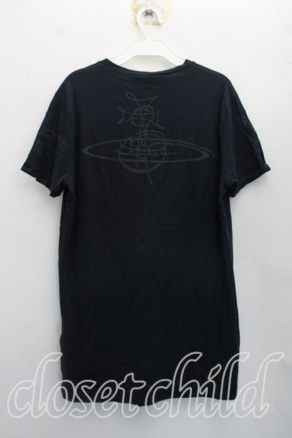 画像2: ヴィヴィアンウエストウッド MAN 中古 / クロックptTシャツ M 黒  H-26-10-11-050-ts-OD-ZH (2)