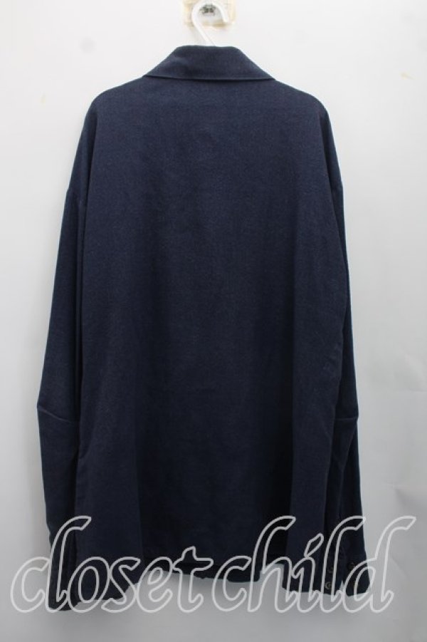 画像2: ヴィヴィアンウエストウッド MAN 中古 / カラーオーブ刺繍比翼ロングシャツ  紺  H-26-10-18-021-bl-OD-ZH (2)