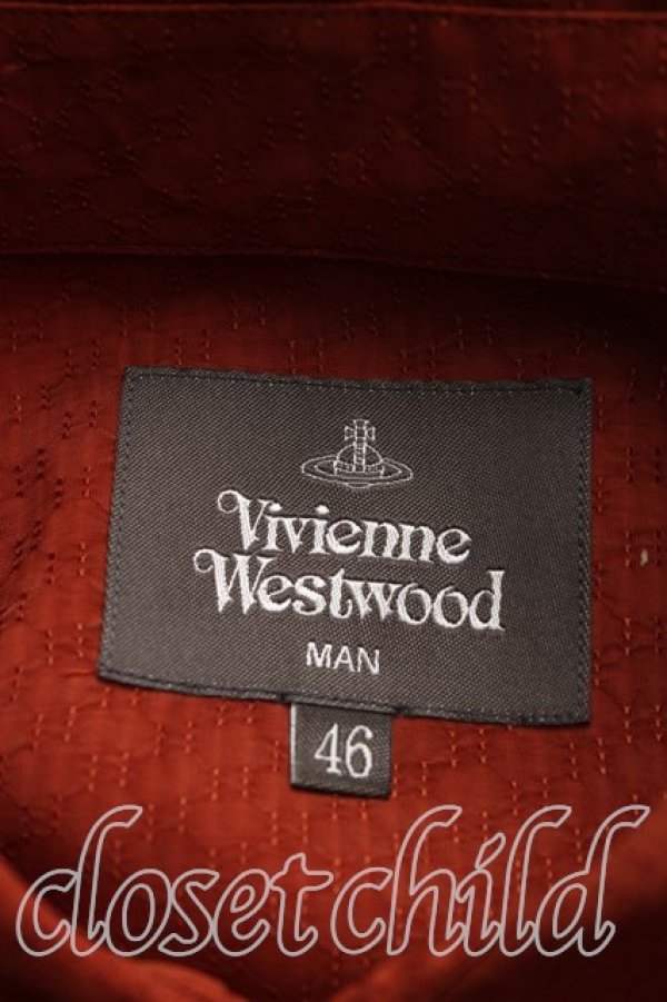 画像3: ヴィヴィアンウエストウッド MAN 中古 / オーブ刺繍タイフロントシャツ 46（メンズM相当） 茶  H-26-10-18-023-bl-OD-ZH (3)