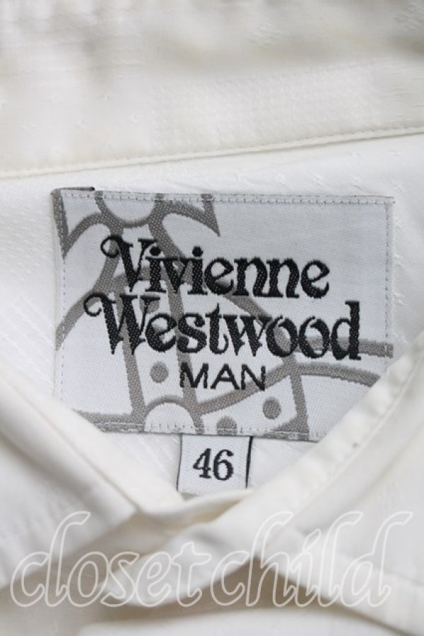 画像3: ヴィヴィアンウエストウッド MAN 中古 / オーブ刺繍シャツ 46（メンズM相当） 白  H-26-10-18-025-bl-OD-ZH (3)