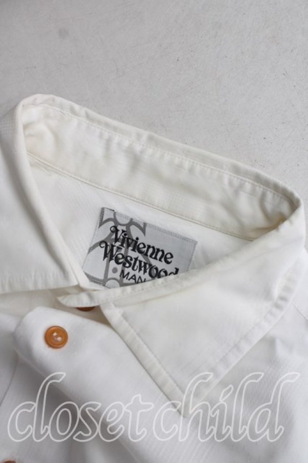 画像5: ヴィヴィアンウエストウッド MAN 中古 / オーブ刺繍シャツ 46（メンズM相当） 白  H-26-10-18-025-bl-OD-ZH (5)