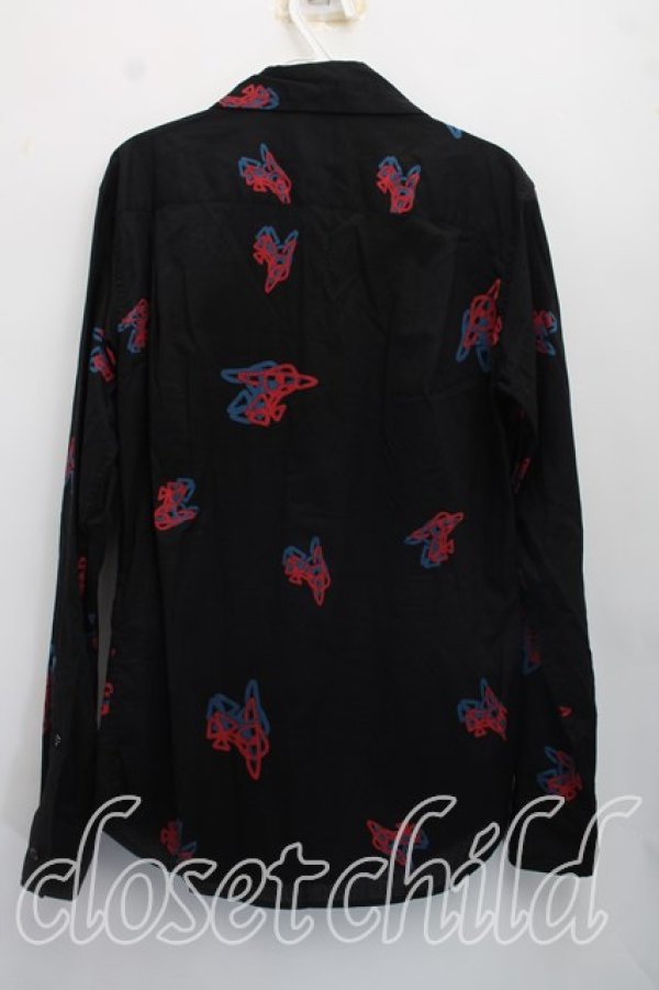 画像2: ヴィヴィアンウエストウッド MAN 中古 / スプレーカンORBハルスカラーシャツ 44（メンズS相当） 黒  H-26-10-18-026-bl-OD-ZH (2)