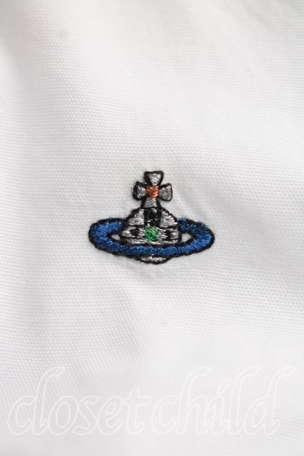 画像6: ヴィヴィアンウエストウッド MAN 中古 / カラーオーブ刺繍高襟カフスシャツ I(メンズS相当） 白  H-26-10-18-028-bl-OD-ZH (6)