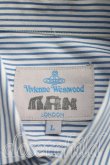 画像3: ヴィヴィアンウエストウッド MAN 中古 / カラーオーブ刺繍ストライプシャツ L 青ｘ白  H-26-10-18-033-bl-OD-ZH (3)