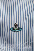 画像5: ヴィヴィアンウエストウッド MAN 中古 / カラーオーブ刺繍ストライプシャツ L 青ｘ白  H-26-10-18-033-bl-OD-ZH (5)