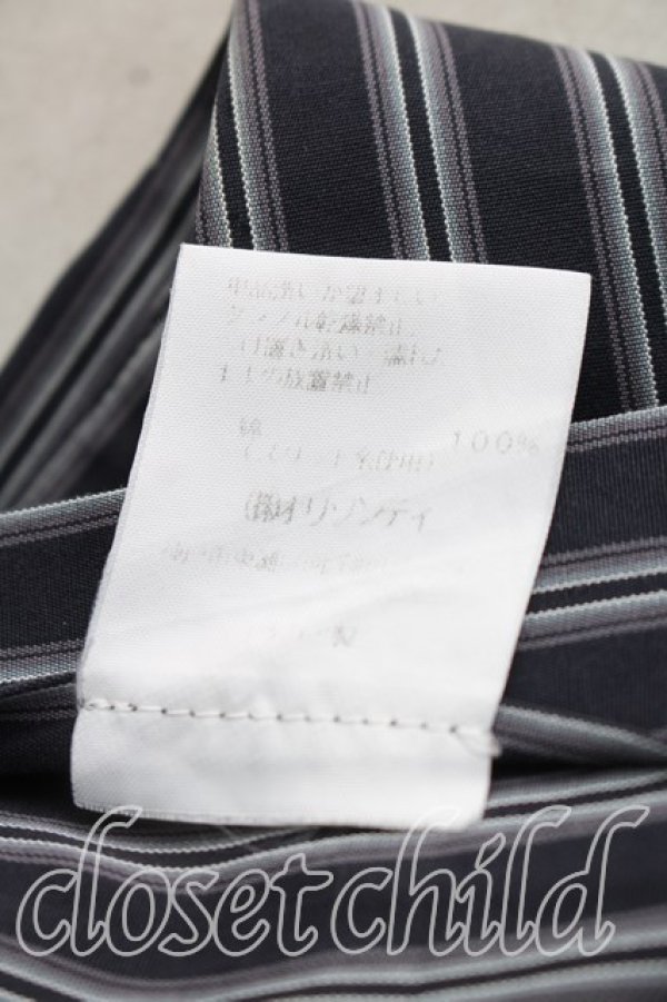 画像5: ヴィヴィアンウエストウッド MAN 中古 / カラーオーブ刺繍ストライプシャツ II(メンズS相当） 黒  H-26-10-18-035-bl-OD-ZH (5)