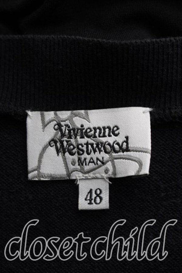 画像3: ヴィヴィアンウエストウッド MAN 中古 / オーブ刺繍カーディガン 48（メンズL相当） 黒  H-26-10-18-048-to-OD-ZH (3)