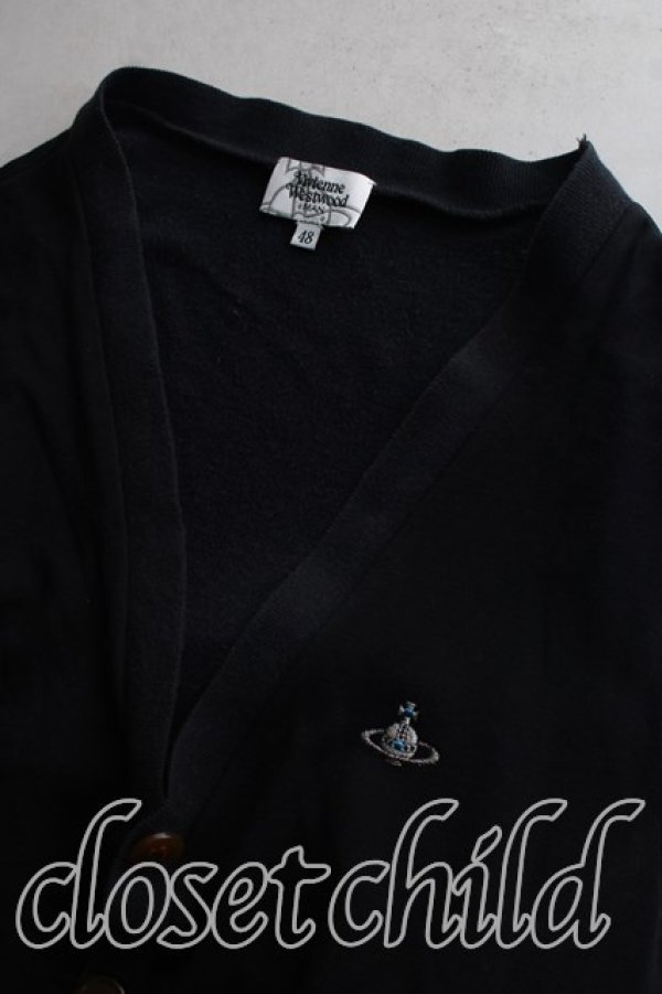 画像5: ヴィヴィアンウエストウッド MAN 中古 / オーブ刺繍カーディガン 48（メンズL相当） 黒  H-26-10-18-048-to-OD-ZH (5)