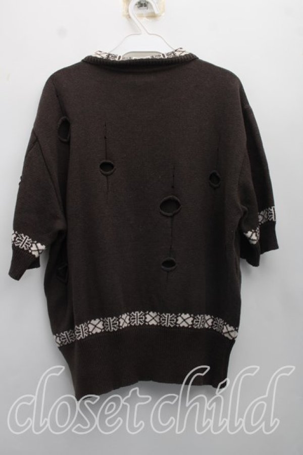 画像2: ヴィヴィアンウエストウッド MAN 中古 / ダメージニット  茶  H-26-10-18-049-to-OD-ZH (2)