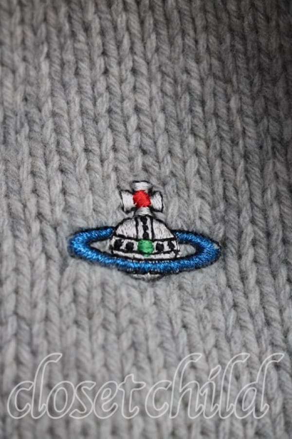 画像6: ヴィヴィアンウエストウッド MAN 中古 / カラーオーブ刺繍Vネックニット M 灰  H-26-10-18-050-to-OD-ZH (6)