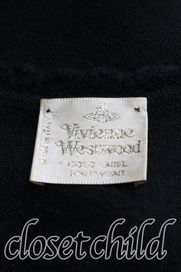 画像3: ヴィヴィアンウエストウッド 中古 / カラーオーブ刺繍フリルニット S 黒  H-26-10-18-051-to-OD-ZH (3)