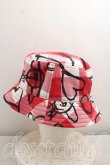 画像2: ヴィヴィアンウエストウッド 中古 / Scriblle Heart　PRINTバケットハット  赤  H-26-10-18-077-ha-OD-ZH (2)