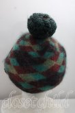 画像3: ヴィヴィアンウエストウッド 中古 / アーガイルモヘア混ベレー帽  緑  H-26-10-18-078-ha-OD-ZH (3)