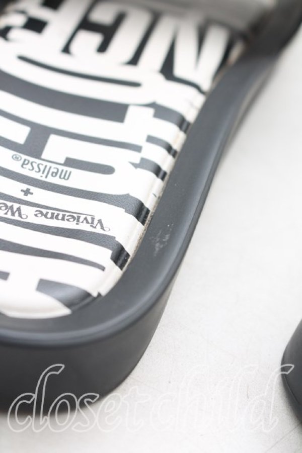 画像6: ヴィヴィアンウエストウッド×Melissa 中古 / BEACH SLIDE ADサンダル EU37（23.5cm相当） 黒  H-26-10-18-084-sh-OD-ZH (6)