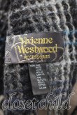 画像3: ヴィヴィアンウエストウッド 中古 / タータンチェックロゴ刺繍マフラー  紺ｘ灰ｘ青  H-26-10-18-111-gd-OD-ZH (3)