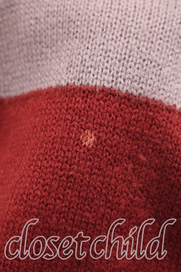 画像3: ヴィヴィアンウエストウッド 中古 / スカル刺繍ボーダーマフラー  灰ｘ茶  H-26-10-18-118-gd-OD-ZH (3)