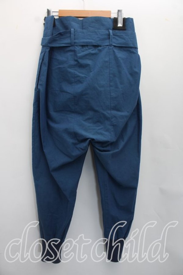 画像2: ANGLOMANIA 中古 / ハイウエストリブパンツ 36（S相当） 青  H-26-10-18-014-pa-OD-ZH (2)