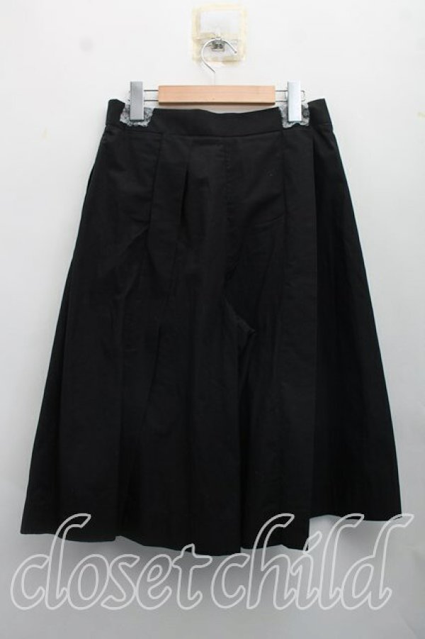 画像2: ヴィヴィアンウエストウッド 中古 / プリーツワイドクロップドパンツ 2（9号相当） 黒  H-26-10-18-018-pa-OD-ZH (2)