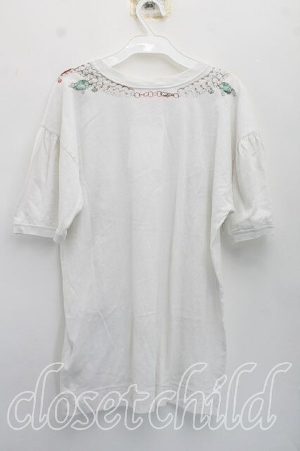 画像2: ヴィヴィアンウエストウッド 中古 / ジュエリーptロングTシャツ 02（9号相当） 白  H-26-10-25-022-ts-OD-ZH (2)