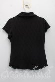 画像2: ヴィヴィアンウエストウッド 中古 / 単色オーブ刺繍フリルポロ 2（9号相当） 黒  H-26-10-25-038-to-OD-ZH (2)
