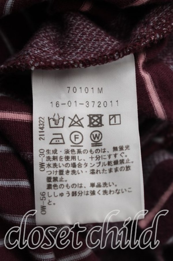 画像4: ヴィヴィアンウエストウッド 中古 / ランダムストライプドルマンカットソー 2（9号相当） ボルドー  H-26-10-25-039-to-OD-ZH (4)