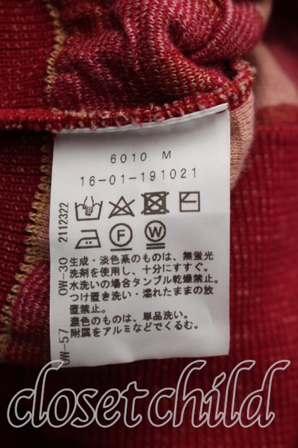 画像4: ヴィヴィアンウエストウッド 中古 / 総柄半袖カーディガン 2（9号相当） 赤  H-26-10-25-045-to-OD-ZH (4)