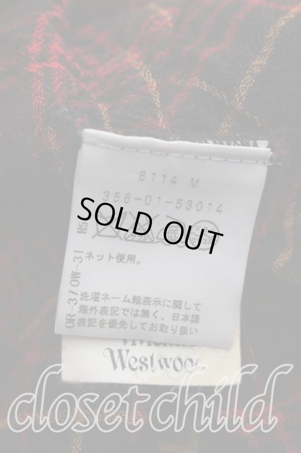 画像4: ヴィヴィアンウエストウッド 中古 / タータンチェック変形ワンピース 40（9号相当） 赤  H-26-10-25-007-op-OD-ZH (4)