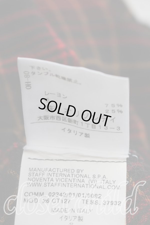 画像5: ヴィヴィアンウエストウッド 中古 / タータンチェック変形ワンピース 40（9号相当） 赤  H-26-10-25-007-op-OD-ZH (5)
