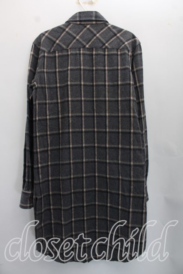 画像2: ヴィヴィアンウエストウッド MAN 中古 / タータンチェックロングシャツ 44（メンズS相当） 灰  H-26-10-25-018-bl-OD-ZH (2)