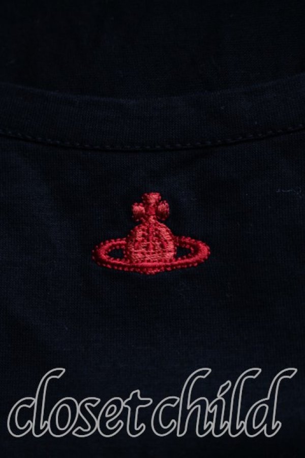 画像6: ヴィヴィアンウエストウッド 中古 / 単色オーブ刺繍カットソー 2（9号相当） 黒  H-26-11-01-026-to-OD-ZH (6)