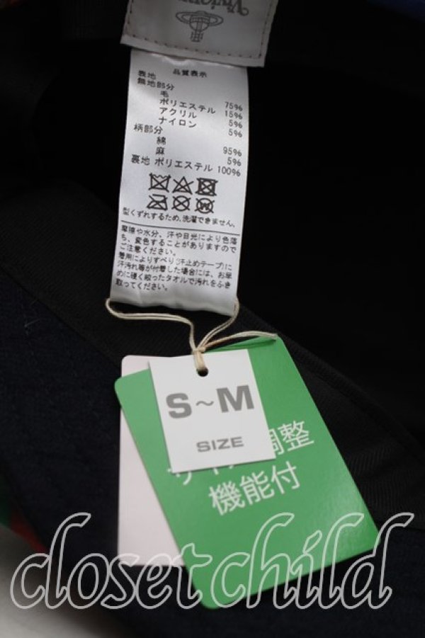画像5: ヴィヴィアンウエストウッド 中古 / ユニオンジャックキャスケット  黒ｘ赤  H-26-11-01-049-ha-OD-ZH (5)