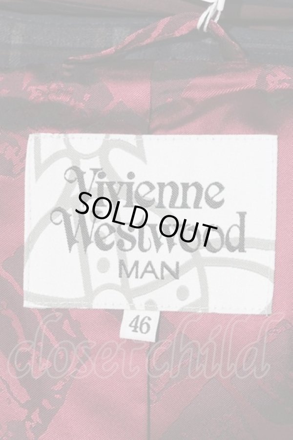 画像3: ヴィヴィアンウエストウッド MAN 中古 / チェックゲインズブルグジャケット    46 黒X赤Xグレー  I-23-12-19-002-jc-HD-ZI (3)