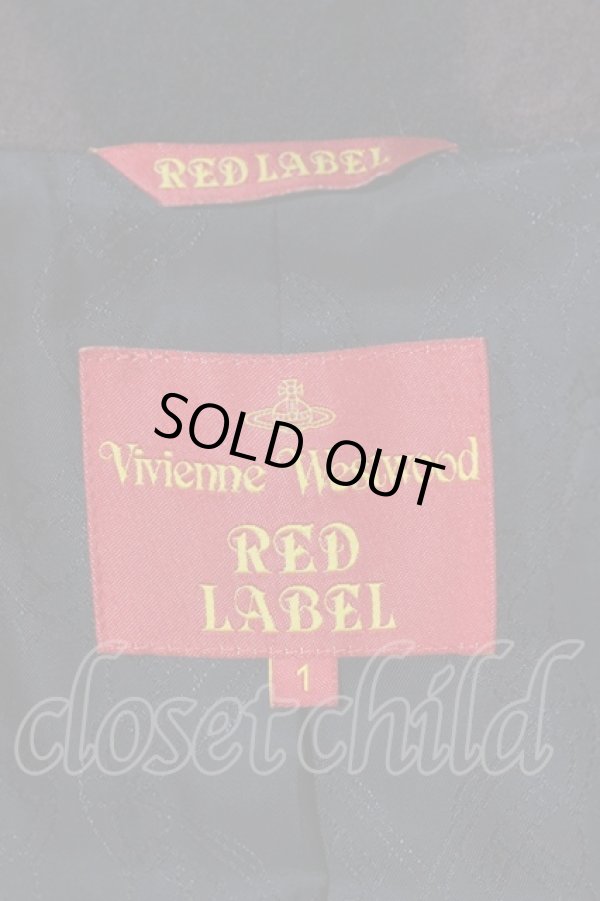 画像3: ヴィヴィアンウエストウッド 中古 / オーブ総柄コート    1 黒Xボルドー  I-24-01-13-001-co-HD-ZI (3)