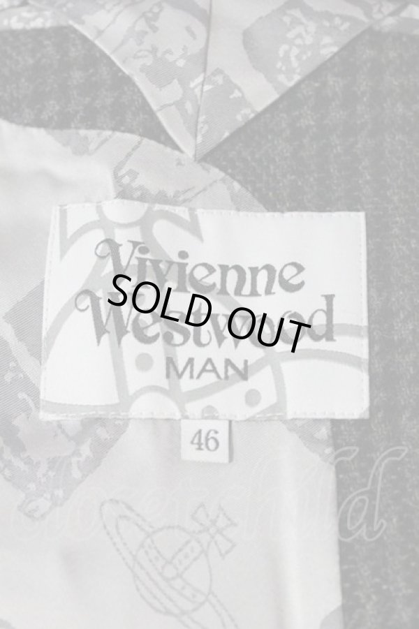 画像3: ヴィヴィアンウエストウッド MAN 中古 / グレンチェックロングコート    44 グレー  I-24-01-24-025-co-HD-ZI (3)