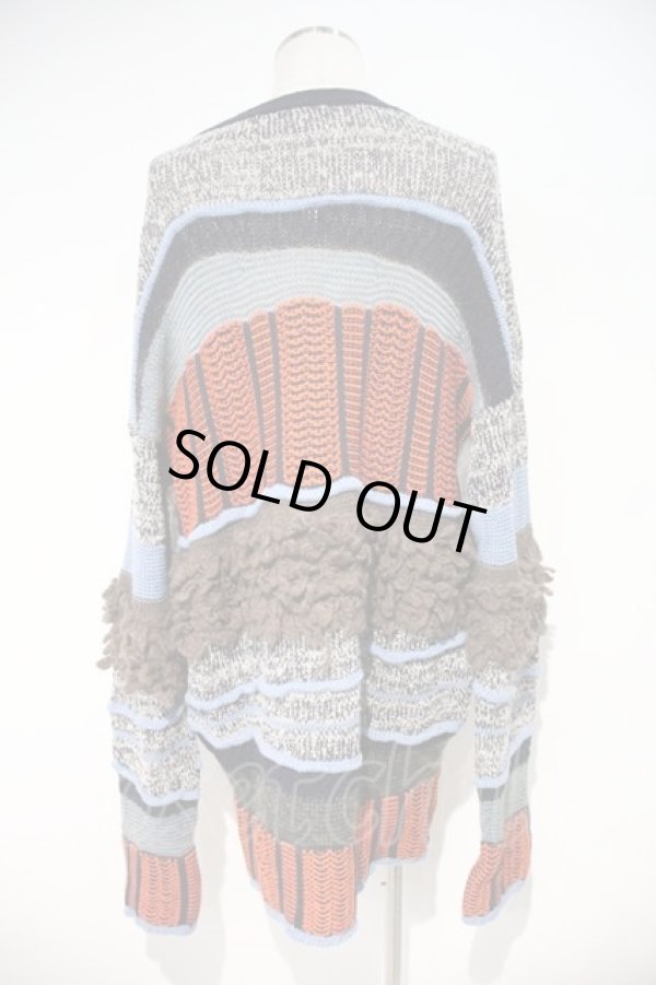 画像2: ヴィヴィアンウエストウッド MAN 中古 / スペシャルニット ラウンドネックプルオーバー   黒X青Xブラウン  I-24-02-09-026-to-HD-ZI (2)