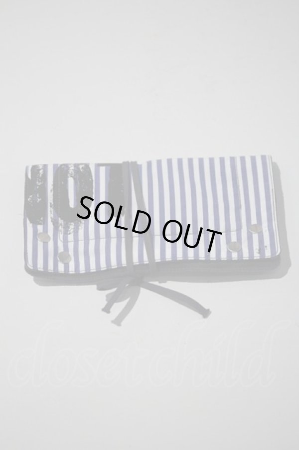 画像2: ヴィヴィアンウエストウッド 中古 / ストライプ小物ケース   青X白  I-24-02-09-035-gd-HD-ZI (2)