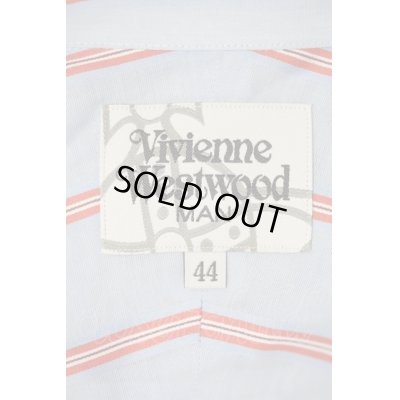 画像3: 【USED】Vivienne Westwood MAN / オーブ刺繍ストライプシャツ ヴィヴィアンウエストウッド ビビアン   44 サックスX赤X白 【中古】 I-24-02-09-005-bl-HD-ZI