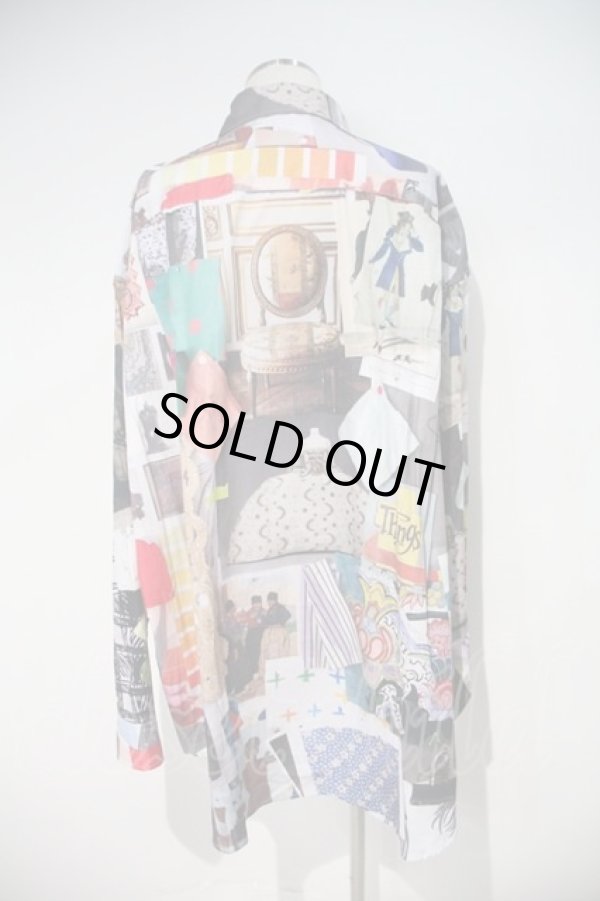 画像2: ヴィヴィアンウエストウッド MAN 中古 / MOODBOARD PRINT オーバーサイズシャツ   白  I-24-02-09-007-bl-HD-ZI (2)