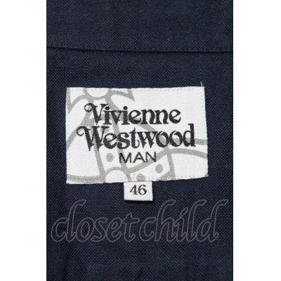 画像3: 【USED】Vivienne Westwood MAN / オーブ刺繍ブラウス ヴィヴィアンウエストウッド ビビアン46 ネイビー 【中古】 I-24-02-17-026-bl-HD-ZI