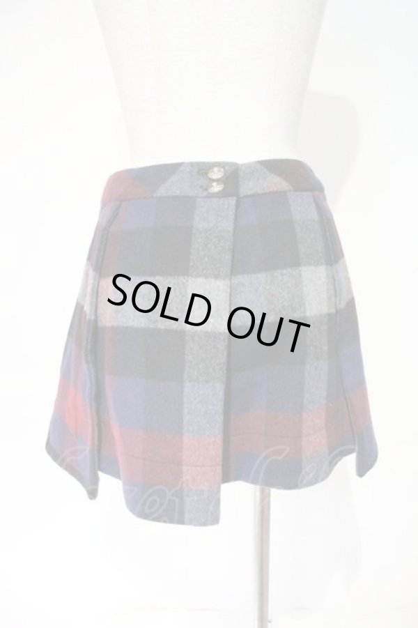 画像4: ヴィヴィアンウエストウッド 中古 / チェックジャケット&スカートセットアップ 2 ボルドーXネイビーチェック  I-24-02-17-014-su-HD-ZI (4)