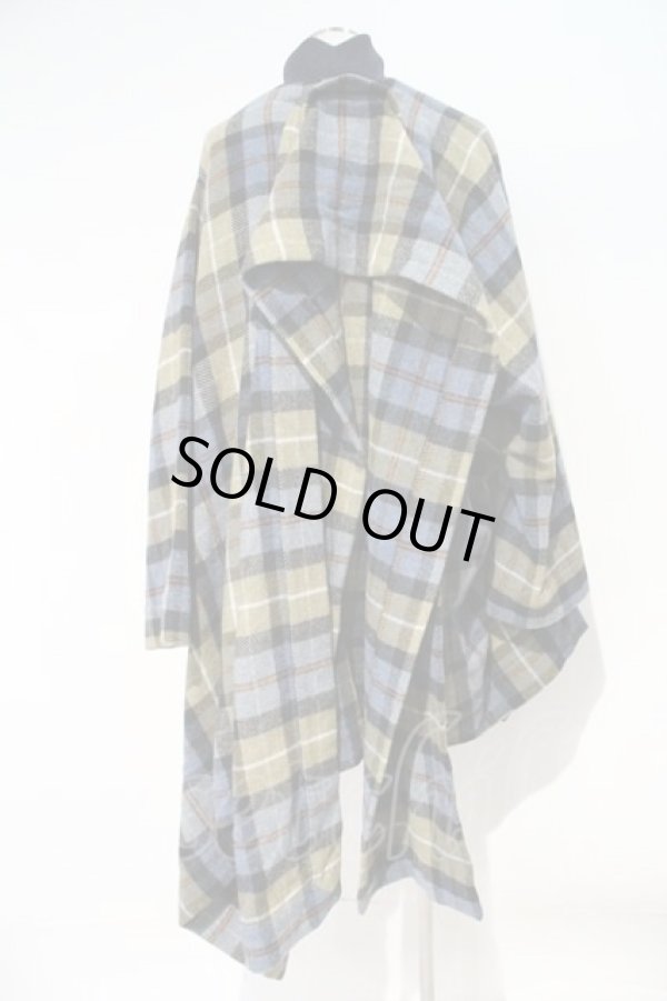 画像2: ヴィヴィアンウエストウッド MAN 中古 / ケープコート  ブルーチェック  I-24-02-17-021-co-HD-ZI (2)