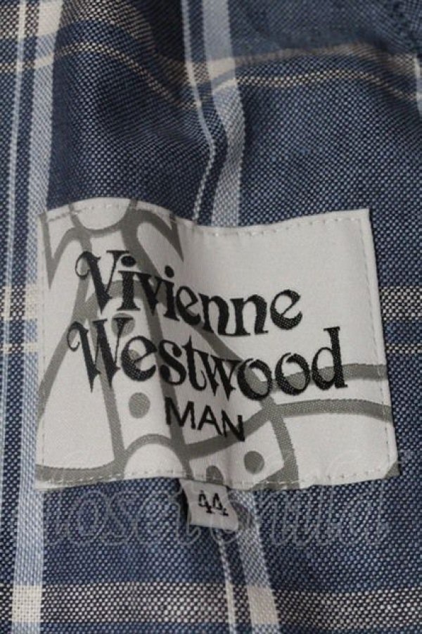画像3: ヴィヴィアンウエストウッド MAN 中古 / /チェックベスト 44 青チェック  I-24-03-07-011-to-HD-ZI (3)