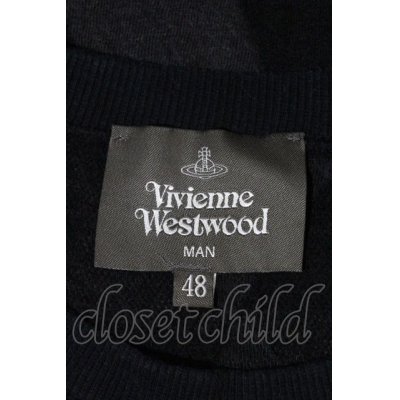 画像3: 【USED】Vivienne Westwood MAN / ダイヤ柄オーブ刺繍トップス ヴィヴィアンウエストウッド ビビアン48 黒Ｘグレー 【中古】 I-24-03-22-008-to-HD-ZI