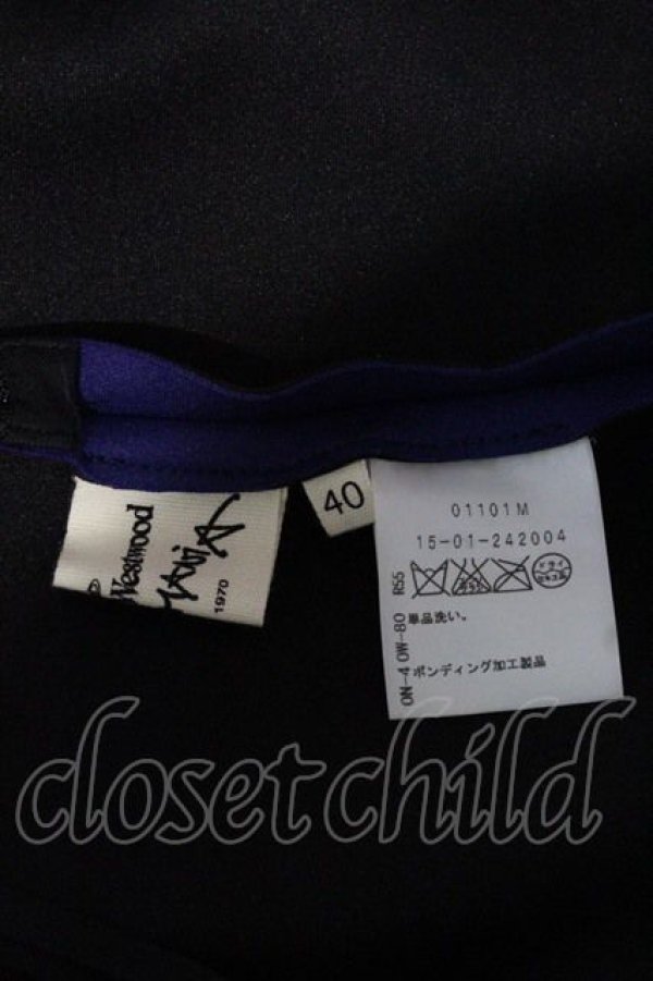 画像3: ANGLOMANIA 中古 / 裾フリルスカート 40 紫Ｘ黒  I-24-04-11-021-sk-HD-ZI (3)