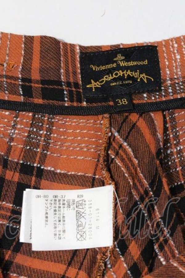画像3: ANGLOMANIA 中古 / チェックタイトスカート  オレンジＸ黒チェック  I-24-04-20-026-sk-HD-ZI (3)